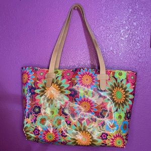 CONSUELA TRISTA MULTI FLORAL PRINT TOTE BAG